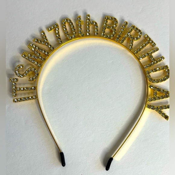 BIRTHDAY “70TH” SASH, CAKE TOPPER & HEADBAND - Picture 3 of 4